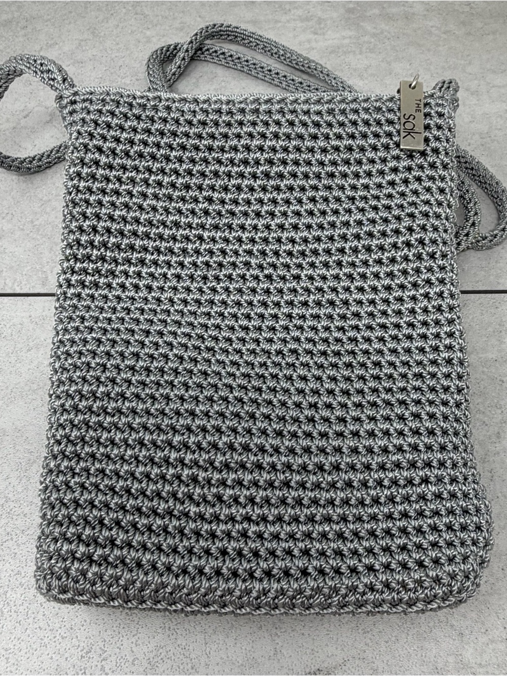 The Sak Gray Crochet Crossbody Bag